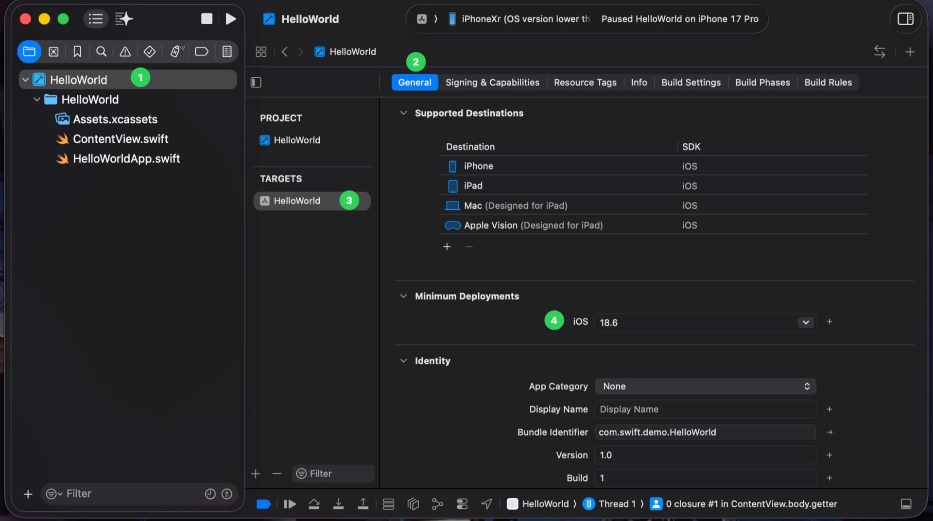 降低 Minimum Deployments：工程 → General → TARGETS → iOS 版本